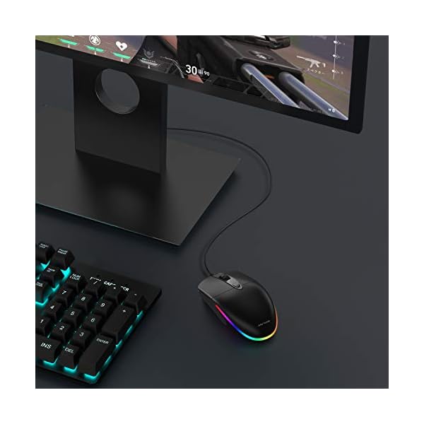 Wired-Mouse-Jelly-Comb-Optical-Gaming-Mice-with-Silent-Clicking-and-RGB-Backlight-for-PC-Computer-Laptop-1600-DPI-Black Wired Mouse, Jelly Comb Optical Gaming Mice with Silent Clicking and RGB Backlight for PC Computer Laptop, 1600 DPI…