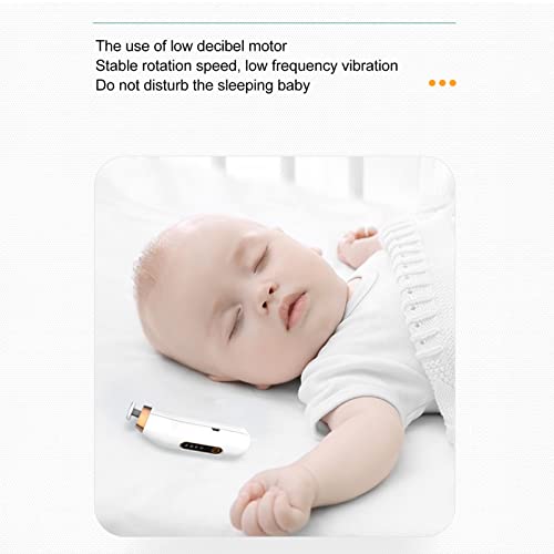 Cortaúñas para Bebés Lima de Uñas Eléctrica Mini Molinillo de Uñas Eléctrico Portátil para Bebés de bajo Ruido con Luz Nocturna para Niños Adultos, corta uñas bebe, lima para bebe accesorios de bebe | Recargable USB, ABS Seguro, Portátil, luz Nocturna, Regalo para Bebe Recien Nacido, Apta Bebés y Adultos, Blanco