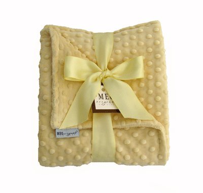 MEG Original Soft Yellow Minky Dot Baby Blanket 357