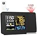 Kalawen Weather Station and Projection Alarm Clock Color Multifunctional Time Date Weekday Temperature Humidity LCD Display (Projection Clock)