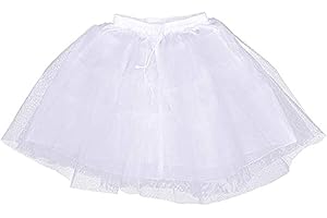 METEMEI Girl Hoopless Petticoat Crinoline with 3 Layers Wedding Flower Girl Slip Underskirt for Kids
