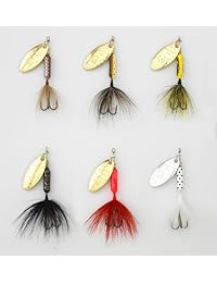 Pack de anzuelos Yakima Rooster Tail Trophy, seis colores variados