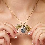 Golden Sunflower Necklace with Engraved Secret Message: “You are My Sunshine”. Thoughtful Gift for Women of All Ages