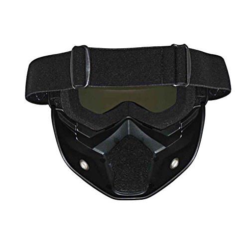 Egal Motorcycle Detachable Face Mask Glasses Cycling Bike Ski Goggles Windproof Motorbike Face Protector Snowboard Glasses silver lens - Thumbnail 3