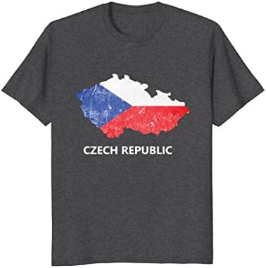 Mens Czech Republic Flag Pride Distressed T-Shirt Medium Dark Heather