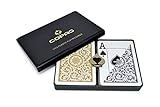 Copag Playing Card Set, Black and Gold Poker Size, Jumbo Index. 100% Plastic Playing Cards