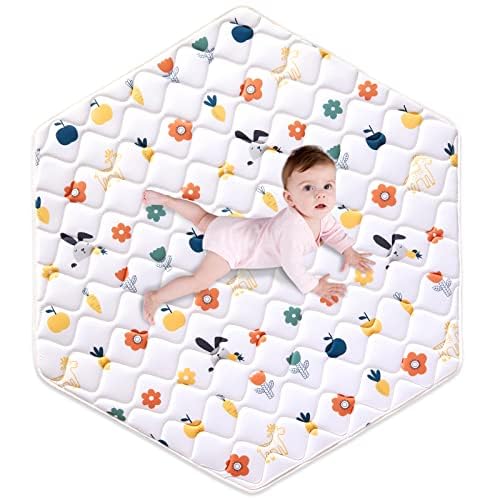 Photo 1 of Premium Foam Baby Hexagon Mat 59" X 59", Thick One-Piece Crawling Mat, Odorless BabyMat Floor Mat, Non-Slip Cushioned Baby Playmat for Infants,Babies,Toddlers. Machine Washable for Easy Care.