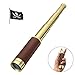 Pirate Brass Telescope，SGODDE 25x30 Zoomable Spyglass，Collapsible Handheld Monocular Scope with Day Night Version for Kids,Gifts,Travel, Hiking, Hunting,Pirate Navigation