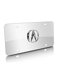 Marco de placa en acero inoxidable cromado 3D del logo Acura