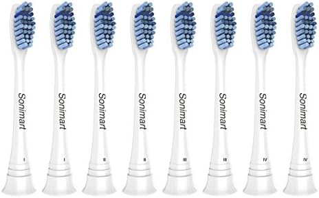 Sonimart Sensitive Replacement Toothbrush Heads for Philips Sonicare HX6053, 8 pack, fits Essence+, Plaque Control, Gum Health, DiamondClean, FlexCare, HealthyWhite and EasyClean
