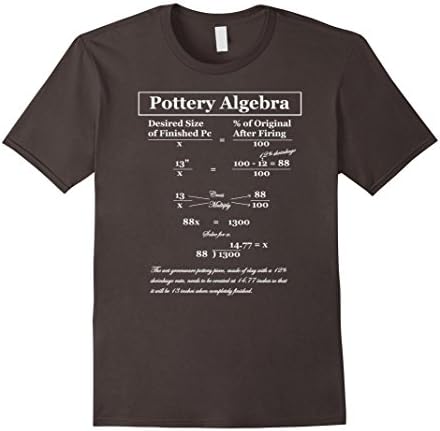 Men's Pottery Algebra For Clay Shrinkage Tee Shirt XL Asphalt