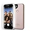 LuMee Two Selfie Phone Case, Rose Matte | LED Lighting, Variable Dimmer | Shock Absorption, Bumper Case | iPhone 8+ / iPhone 7+ / iPhone 6s+ / iPhone 6+