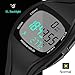 CFGem Adolescent Multi-Functional Sports Digital Watch, Teen's Sports Waterproof Watch with Pedometer/Alarm/Stopwatch Timer, Kid's Outdoor Sports Wristwatch Black