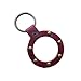 Recovery Medallion Holder, Round Leather Key Fob (Red)