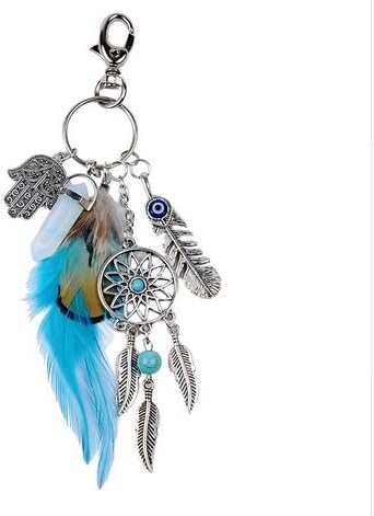 Natural Opal Stone Dreamcatcher Keychain