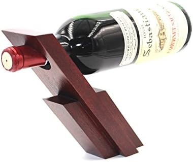 Very Stable Mahogany Floating Wine Bottle Holder