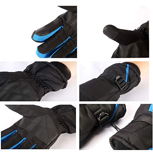 Aisprts Ski Gloves Men and Women Winter Touch Screen Gloves Windproof Waterproof Outdoor Snow Snowboard Warm Gloves (Grey, L) - Thumbnail 4
