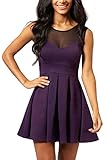 Manydress Women's A-Line Sleeveless Mini Swing Cocktail Party Dress