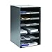 MMF Industries STEELMASTER 5-Tier Storage Organizer | 4 Adjustable Shelves | Label Holders | Black | Scratch & Chip-Resistant Finish | Office Accessories