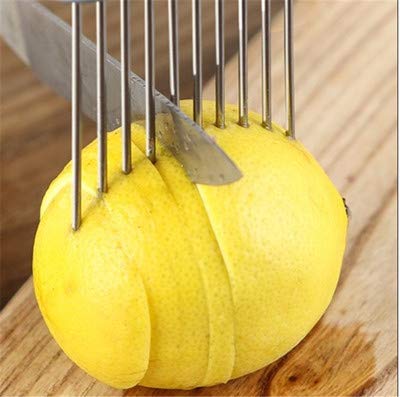 DAPANIY 2Pcs Stainless Steel Onion Holder, Egetable Cutter Slicer Onion Peeler Odor Eliminator Holder for Slicing… - Image 4