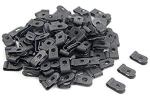 TOVOT 200 PCS 1/8" Nylon Cable Clips Clamps Assortment R-Type Cable Clip Kit Black Plastic Wire Clamps Fasteners for Wire Mou