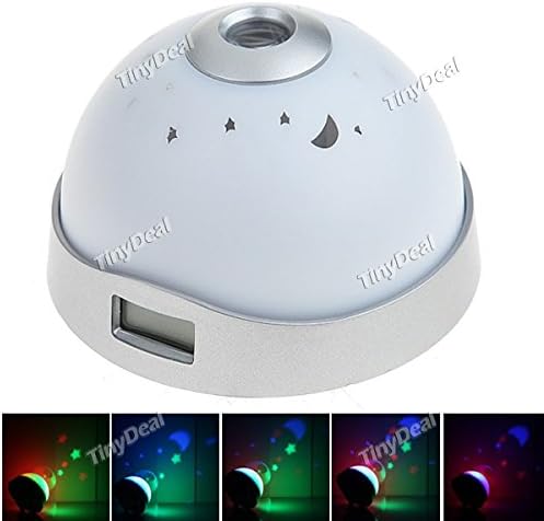 Tiny Deal Led Color-CHanging Magic Projection Clock NightLight Moon Star Night Sky Projection Light Hhe-100901