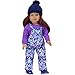 Sophia's Ikat Print Snow Bib Overalls, Long Sleeve Tee, Fleece Hat and Boots Set for 18