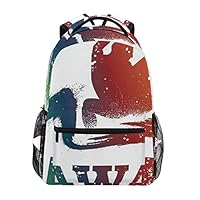 YICHENGG Fashion Personalized Sports School Backpack Colorful Hawaiian Scene Silhouette Body Boarding The Water Free Spirit Outdoor Travel Hiking Daypack Big Capacity Laptop Bag