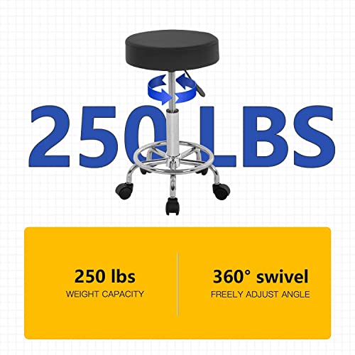 Round Rolling Stool Esthetician Chair Garage Stool Tattoo Stool With