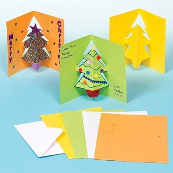 Lavoretti Di Natale Tridimensionali.Bigliettini D Auguri Con Albero Di Natale 3d Per Bambini Da Creare E Decorare Confezione Da 8 Amazon It Giochi E Giocattoli
