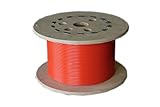 Loos Stainless Steel 302/304 Wire Rope, Vinyl Coated, 7x7 Strand Core, Orange, 1/16
