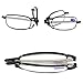 SOOLALA Metal Aolly Frame Folding Magnifying Compact Reading Glasses Reader w/Case, 3Pairs, +2.0D