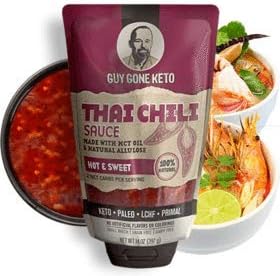 Guy Gone Keto Thai Chili Sauce - Sugar Free Ketogenic Condiments Created for Keto, Primal, LCHF, & Paleo Diets (6 Pack, Thai Chili)