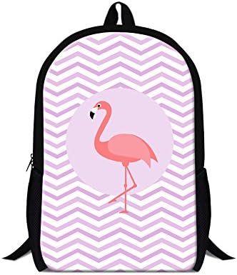 CreativeBags Cute Flamingo Striped Children School Bags For Teenagers Boys Girls School Backpack Waterproof Adult Student Satchel Kids Book Bag