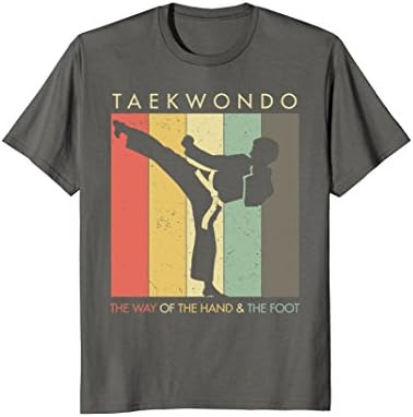Mens Retro Vintage Style Taekwondo TShirt Large Asphalt