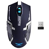 Wireless Rechargeable Mouse, 2.4GHz Wireless 6 Buttons Rechargeable Mouse Silent Buttons Built-in 800mAh Battery 800-1600dpi for PC Computer Notebook by YSSHUI