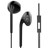 Wotmic Wired Earbuds in Ear Earphones iPhone Headphones with Mic In Line Control Black