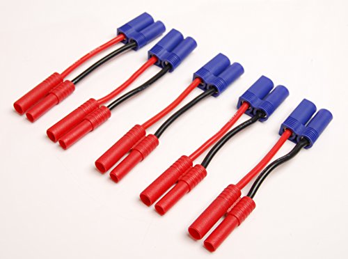 Yinhang Pack(5) New EC5 Male to 4MM Bullet Connector Adapter 14AWG Wire for RC HXT ESC
