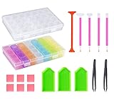 RoterSee DIY Diamond Painting Cross Stitch Tool Set Diamond Embroidery Box Set Diamond Painting Accessory Storage Box, Diamond Stones Dividers Box Organizer