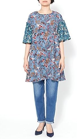 Amazon アズノゥアズドゥバズ As Know As De Base 花柄を混ぜてtn サックス ワンピース チュニック 通販