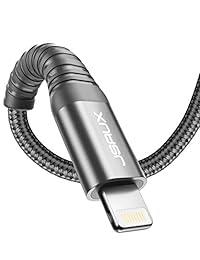Lightning iPhone Charger Cable 2-Pack 6ft, JSAUX[Apple MFi Certified] Nylon Braided USB Fast Charging Cord Compatible with iPhone X Xs XR   8 8 Plus   7 7 Plus   6  6S Plus   5  5S   iPad(Grey)