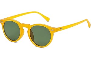 Gleyemor Vintage Polarized Sunglasses for Men Round Sunglasses UV400 Protection Retro Hand-crafted Acetate Frame