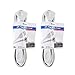 Uninex AC06AUL Flat Angle Plug Extension Cord with 3-Outlet, 2-Prong, Safety Covers, 6-Foot, 2-Pack