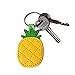 Cute Keyring, Pineapple Keychain Handmade Leather Keychain Bag Charm Car Cell Phone Decor Ornament, Gifts for Her (Yellow)