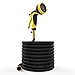 Garden Hose - 100 FT Heavy Duty Expandable - Premium Flexible & Expanding - 9-Pattern High-Pressure Water Spray Nozzle & Bag - No Kink Tangle-Free Lawn & Plant Watering - Triple Layer & Brass (100)