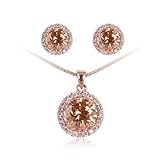 Fashion Plaza Black Friday Christmas Gift Women`s Basket Set CZ Necklace and Earring Jewelry Sets S93