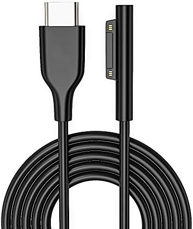 Delippo Surface Go Charger Cable 6ft, Surface Connect to USB-C Charging Cable, Compatible with 15V USB- C PD Charger for Microsoft Surface Pro 3 Pro 4 Pro 5 Pro 6 Pro Surface Laptop