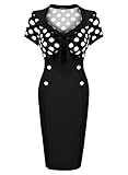 Miusol Women's Retro Polka Dot Optical Illusion Bodycon Pencil Dress