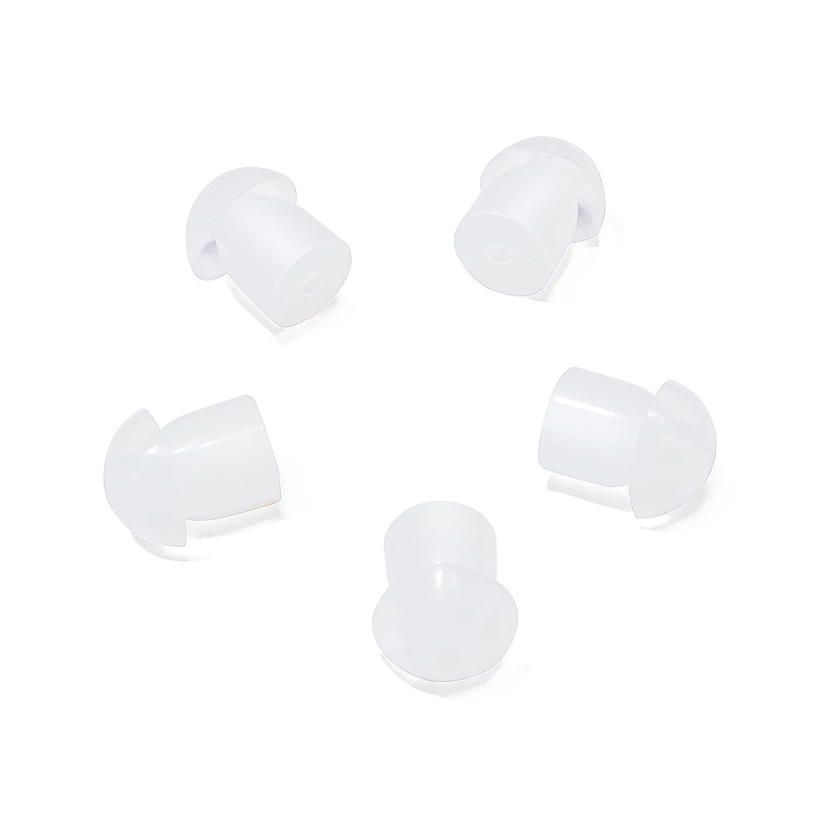 HYSHIKRA Replacement Soft Rubber Mushroom Earbuds Ear Tips Compatible for Motorola Baofeng Kenwood Yaesu Walkie Talkie Covert Acoustic Air Tube Earpiece Headset (5 PCS, White) — image 1