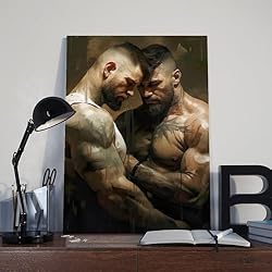 HMLZSJ Nude Muscle Male Torso Portrait Art Gay